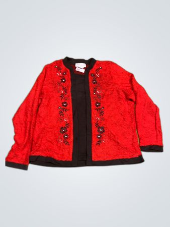 Cathy Daniels Red Embroidered Jacket