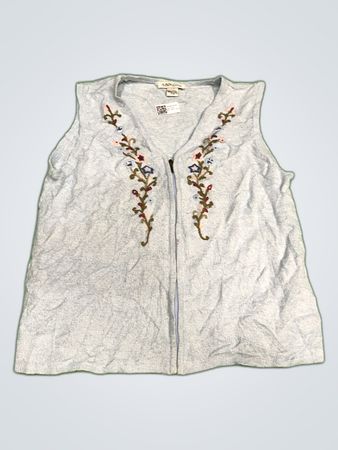 Alison Daley Gray Embroidered Vest