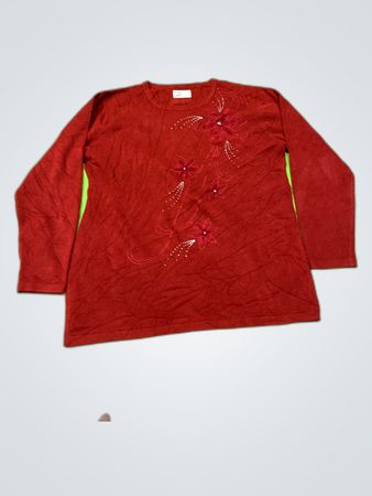Red Long Sleeve Top