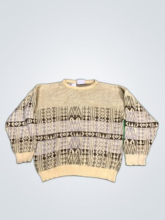Bagnini Geometric Pattern Knit Sweater