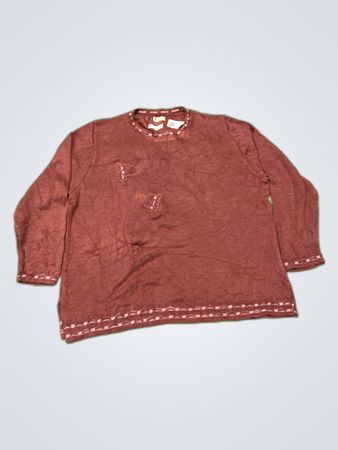 Evelyne Vevaud Red Long-Sleeve Top