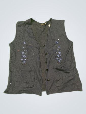 Mei Gao Knitted Floral Cardigan Vest