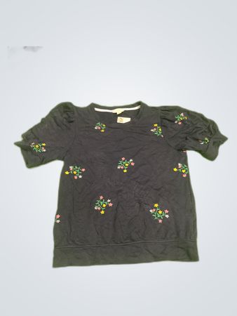 Crown & Ivy Embroidered Puffed Sleeve Blouse