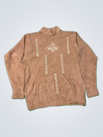Unbranded Embroidered Knit Turtleneck Sweater