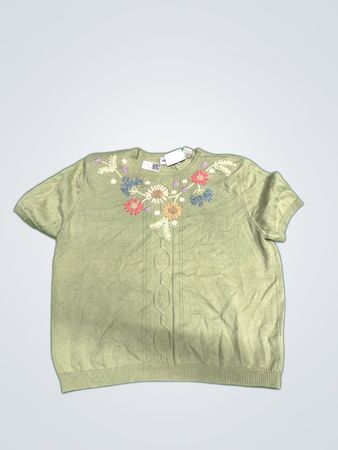 Alfred Dunner Embroidered Knit Sweater