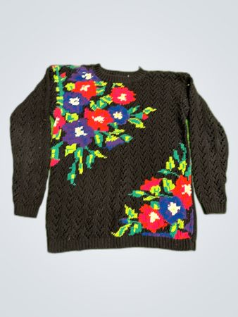 Unbranded Floral Knit Sweater