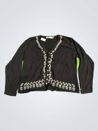 Shenandoah Black Floral Knit Cardigan