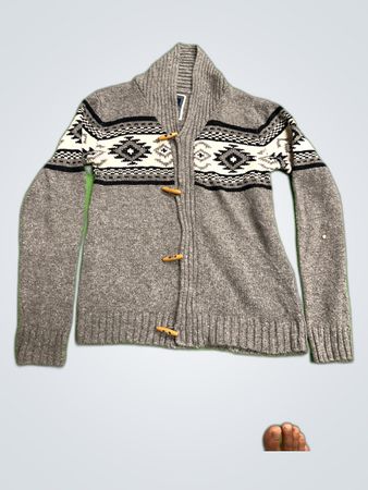 Premium by Kolby Grey Patterned Knit Cardigan