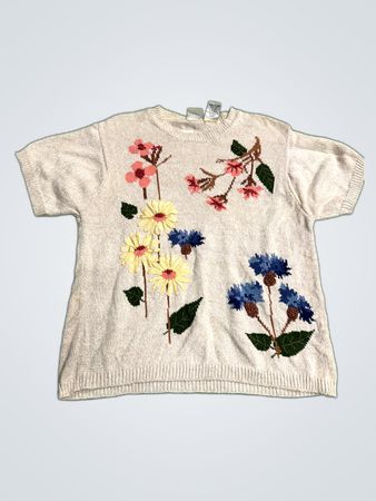 Two Twenty Floral Embroidered Knit Sweater