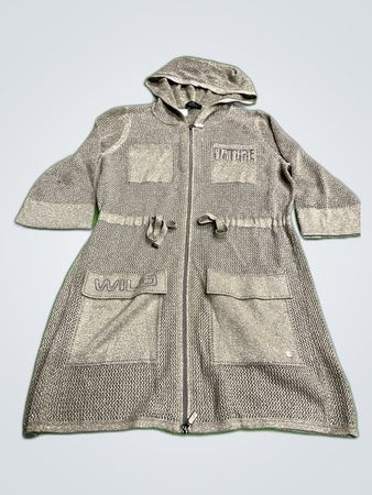 monari Gray Knit Hooded Robe