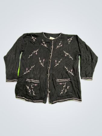 Black Floral Cardigan