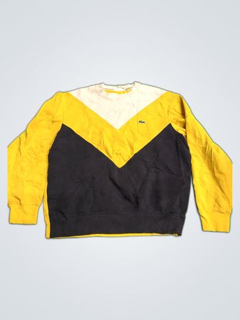 Lacoste Yellow and Black Crewneck Sweatshirt