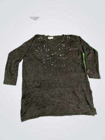 Black Floral Long Sleeve Tunic