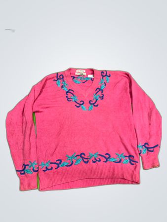 Izod Club Pink Embroidered Sweater