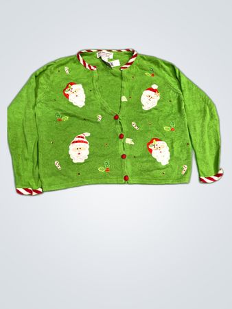 Christmas Collection Green Santa Sweater
