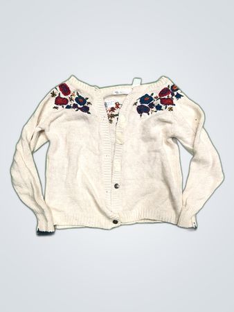 Zara Embroidered Knit Cardigan