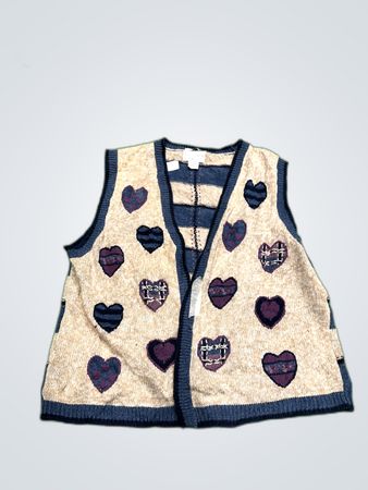 Christopher & Banks Heart Pattern Vest