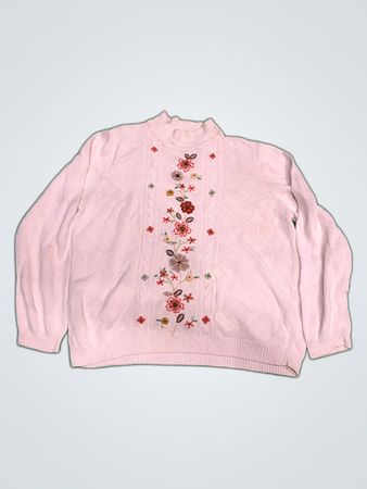 Floral Embroidered Knit Sweater