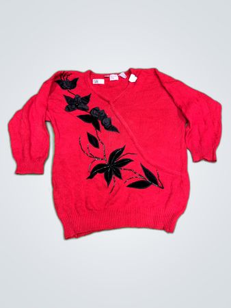 Red Floral Sweater