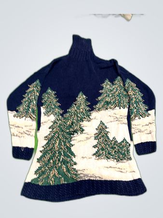 Vintage Christmas Turtleneck Knit Sweater
