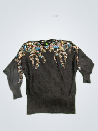 Unbranded Black Embellished Knit Sweater
