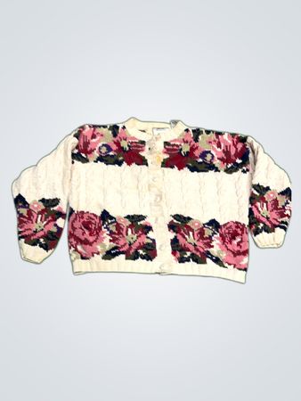 Express Floral Knit Cardigan