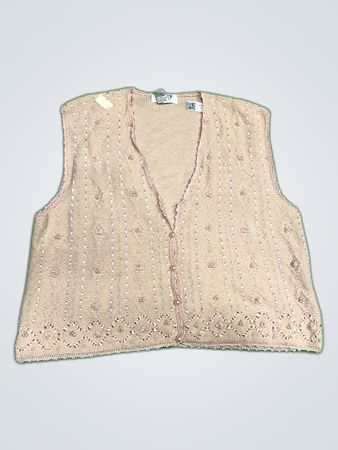 Koretet Petites Light Pink Knit Cardigan Vest