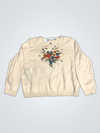 Alfred Dunner Embroidered Knit Sweater