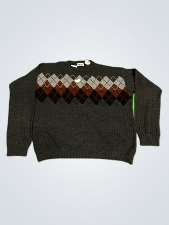 Untied Argyle Knit Sweater