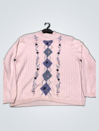 Alfred Dunner Embroidered Knit Sweater