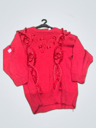 Bonnie & Bill Red Ruffled Knit Sweater