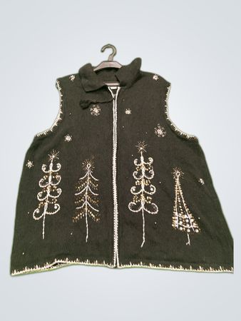 White Stag Black Knit Christmas Vest