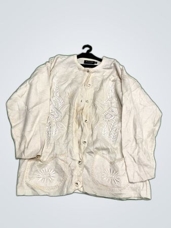 Para Amour Embroidered White Cardigan