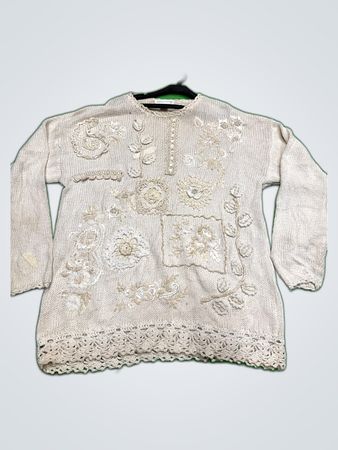 Casual Corner Embroidered Knit Cardigan