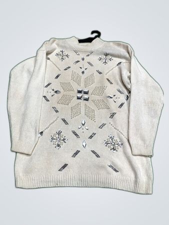 Embellished Snowflake Knit Sweater