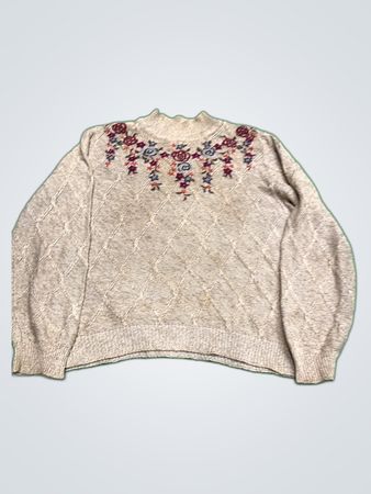 Alfred Dunner Embroidered Turtleneck Sweater