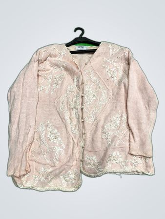 Honey Embroidered Pink Cardigan