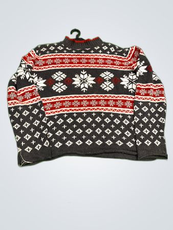 Fashion Bug Grey Snowflake Turtleneck Sweater