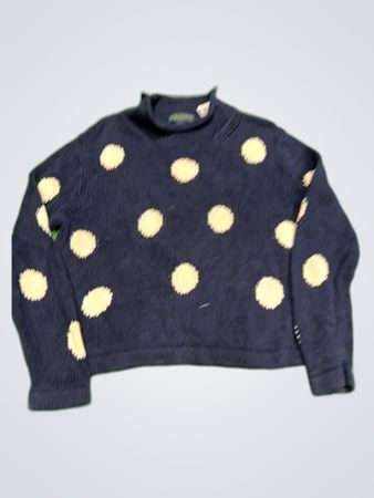 Navy Blue Polka Dot Sweater