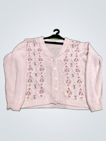 By Design Essentials Floral Knit Cardigan