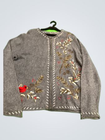 Croft & Barrow Embroidered Knit Cardigan