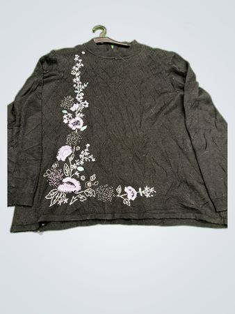 Alfred Dunner Embroidered Knit Sweater