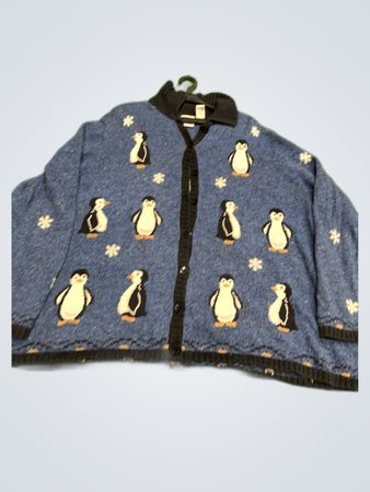 C.J. Banks Penguin Print Knit Cardigan