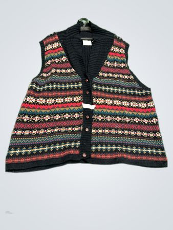 Erik B. Multi-Color Knitted Cardigan Vest