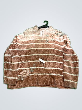 Alfred Dunner Striped Knit Sweater