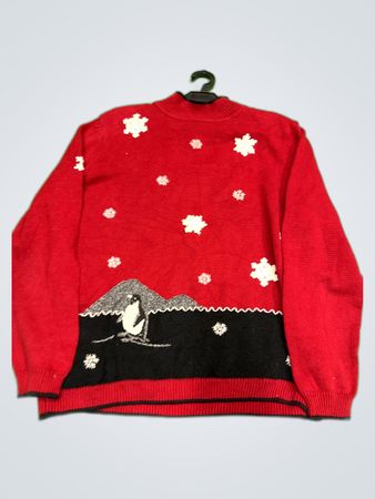 Alfred Dunner Red Knit Sweater