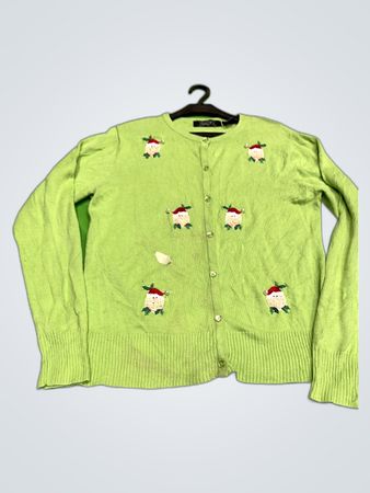 Crystal Kobe Green Knit Cardigan