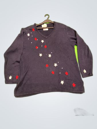 The Quacker Factory V-Neck Knit Sweater