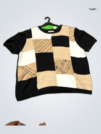 Alfred Dunner Patchwork Knit Cardigan