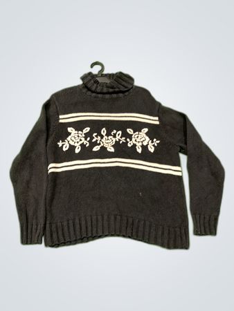 Fashion Bug Black Floral Turtleneck Sweater